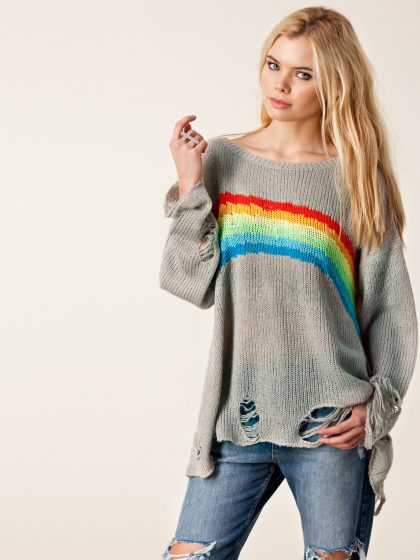 Wildfox rainbow outlet sweater